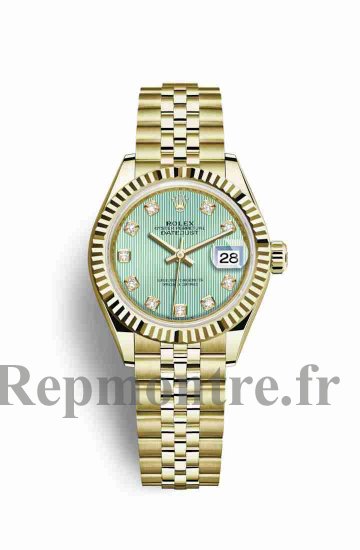 Réplique montre Rolex Datejust 28 jaune 18 ct 279178 Menthe verte en semble Cadran m279178-0028 - Cliquez sur l'image pour la fermer