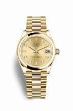 Réplique montre Rolex Datejust 31 jaune 278248 champagne Set Cadran m278248-0014