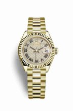 Réplique montre Rolex Datejust 28 jaune 18 ct 279178 Cadran de m279178-0031