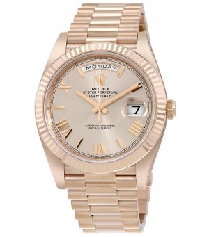 Réplique Rolex Day-Date 40 Sundust Cadran 18K Everose Rose President 228235SNRP