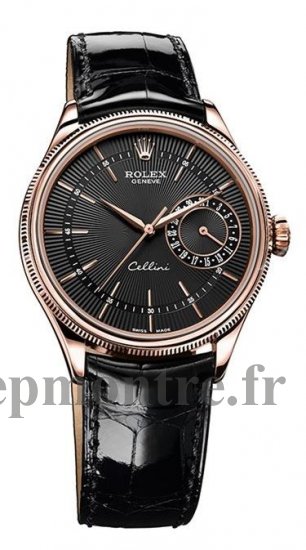 Réplique Rolex Cellini Date EveOr rose Noir Guilloche Dial Montre 50515 - Cliquez sur l'image pour la fermer