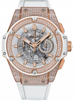 Réplique Hublot King Power Unico King Or White Pave 48mm 701.OE.0128.GR.1704