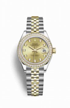 Réplique montre Rolex Datejust 28 Jaune Roles jaune 18 ct 279383RBR m279383rbr-0011