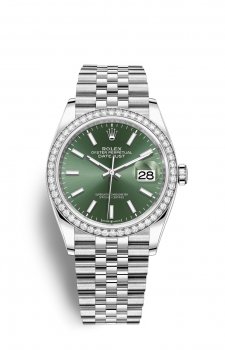 Copie de Rolex Datejust 36 OysterAcier Blanc Or and Diamants M126284RBR-0043