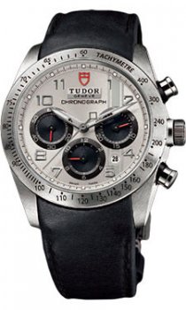 Réplique Tudor Fastrider cronografo plata cuir noir arabe 42000