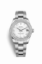Réplique montre Rolex Datejust 31 Blanc Roles blanc 178384 Blanc Cadran m178384-0020