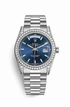 Réplique montre Rolex Day-Date 36 cosses en blanc de 118389 Cadran
