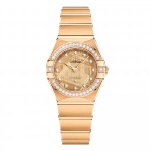 Montre Copie Omega Constellation 25 mm pour femme Jaune O13155256099003