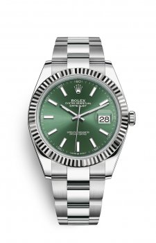 Replique Montre Rolex Datejust 41 OysterAcier and Blanc Or M126334-0027