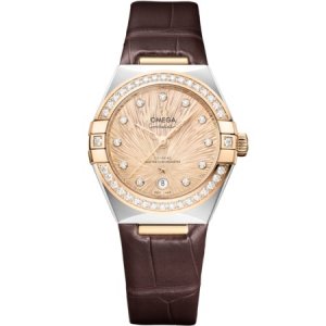 Omega Constellation Manhattan 29mm 131.28.29.20.58.001 Co-Axial Master Chronometer Acier inoxydable Moonshine Or Diamant