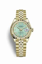 Réplique montre Rolex Datejust 28 jaune 18 ct 279178 Menthe verte en semble Cadran m279178-0028