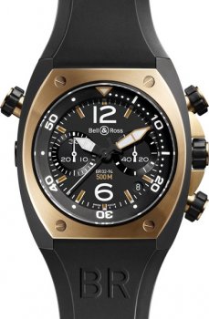 Réplique Bell & Ross Marine Chronographe Montre Homme BR 02-94 Or rose & Carbon