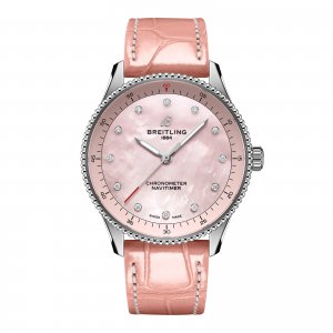 Breitling Navitimer 32 mm Copie montre femme Alligator nacre rose A77320D91K1P1