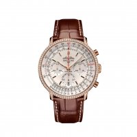 Breitling Navitimer B01 Chronographe 41 Or Rouge Diamant Alligator Blanc RB0139631G1P1