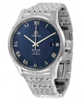 Réplique Omega De Ville Co-Axial Chronometer Bleu Cadran Inoxydable Acier 431.10.41.21.03.001