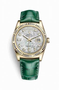 Réplique montre Rolex Day-Date 36 jaune 18 ct 118138 blancs serti de nacre Cadran m118138-0143