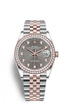 Replique Montre Rolex Datejust 36 OysterAcier EveOr Rose and Diamants M126281RBR-0029