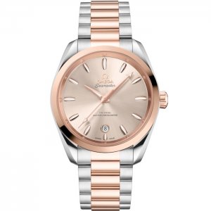 Omega Seamaster Aqua Terra 150M Master Chronometer 38 acier inoxydable bracelet en lin dore Sedna reference 220.20.38.20.09.001