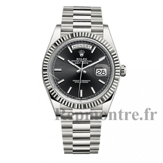 Réplique Rolex Day-Date 40 noir Dial 18K Blanc Or Montre - Cliquez sur l'image pour la fermer