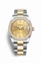 Réplique montre Rolex Datejust 36 Jaune Roles jaune 18 ct 126283RBR m126283rbr-0002