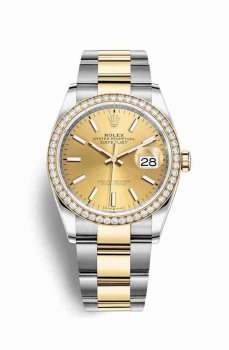 Réplique montre Rolex Datejust 36 Jaune Roles jaune 18 ct 126283RBR m126283rbr-0002