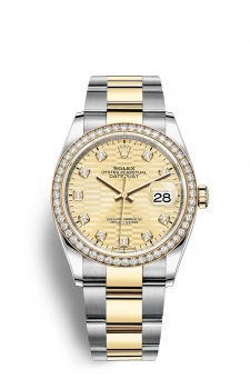 Copie de Rolex Datejust 36 OysterAcier Jaune Or and Diamants M126283RBR-0032