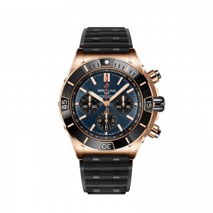 Breitling Super Chronomat B01 44 Replique de montre avec bracelet en caoutchouc en or rouge 18 carats RB01362A1C1S1