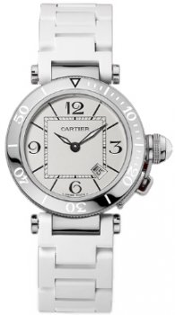 Cartier Pasha Seatimer 33MM Acier inoxydable Montre Réplique W3140002
