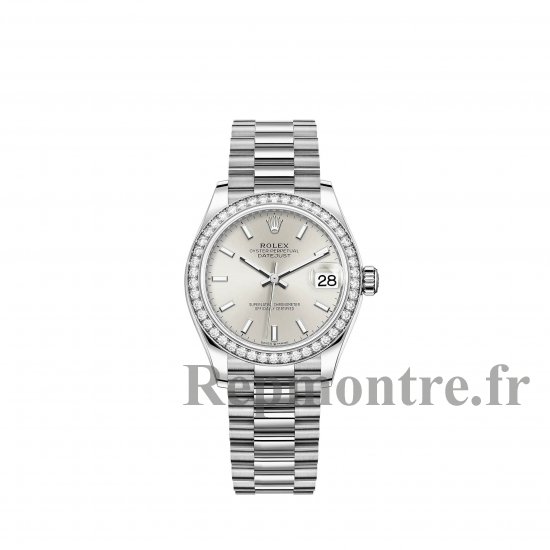 Réplique montre Rolex Datejust 31 Bracelet President en or blanc avec cadran argente - Cliquez sur l'image pour la fermer