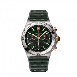 Breitling Chronomat B01 UB0134131L1S1 42 Acier inoxydable Or rouge Caoutchouc vert  Breitling Chronomat B01 UB0134131L1S1 42 Acier inoxydable Or rouge Caoutchouc vert