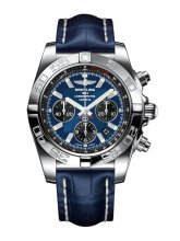 AAA Réplique Montre Breitling Chronomat 44 Inoxydable Acier / Noireye Bleu / Croco / Pin (AB011012/C789/731P/A20BA.1)