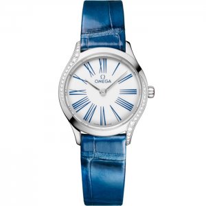 Omega Mini Tresor Quartz 26 Acier Inoxydable Diamant Blanc email 428.18.26.60.04.002