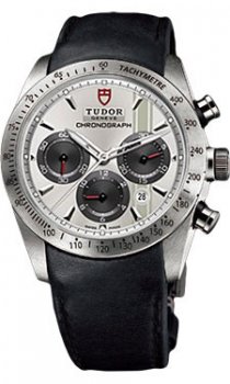 Réplique Tudor Fastrider cronografo plata de cuero noir indice 42000