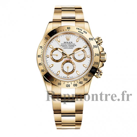 Réplique Rolex Cosmograph Daytona Blanc Cadran 18kt Montre Homme Or Jaune - Cliquez sur l'image pour la fermer