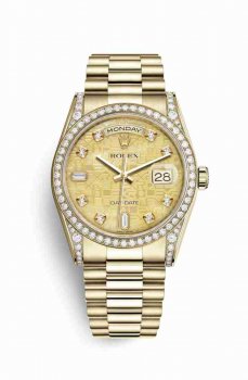 Réplique montre Rolex Day-Date 36 jaune 18 ct en semble de cosses 118388 m118388-0038