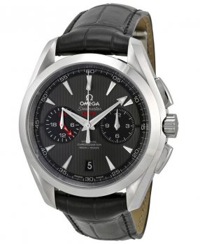 Réplique Omega Aqua Terra Chronographe Automatique Noir Cadran Noir Cuir 231.13.43.52.06.001