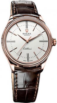 Réplique Rolex Cellini Time Eve Or rose blanc Lacquer Dial 50505