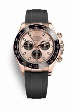 Réplique montre Rolex Cosmograph Daytona 18 ct Everose 116515LN rose noir cadran m116515ln-0013
