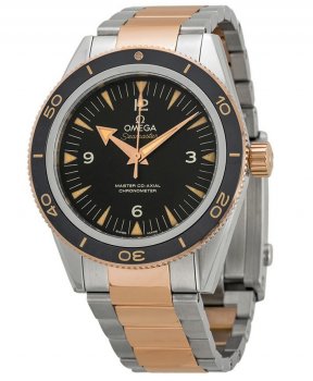 Réplique Omega Seamaster 300 Automatique Noir Cadran Inoxydable Acier et 18kt Rose Or 233.20.41.21.01.001