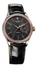 Réplique Rolex Cellini Date EveOr rose Noir Guilloche Dial Montre 50515