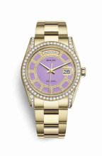 Réplique montre Rolex Day-Date 36 jaune 18 ct sertissage 118388 m118388-0158
