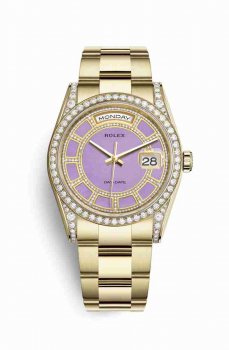 Réplique montre Rolex Day-Date 36 jaune 18 ct sertissage 118388 m118388-0158