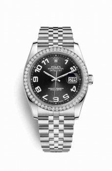 Réplique montre Rolex Datejust 36 Blanc Role en blanc 116244 Noir Cadran