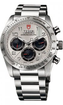 Réplique Tudor Fastrider cronografo pulsera de plata arabe 42000-95730