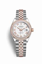 Réplique montre Rolex Datejust 28 Everose Roles 18 ct Everose 279381RBR m279381rbr-0021