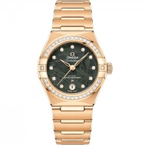 Omega Constellation Manhattan 29 Co-Axial Master Chronometer Or jaune Diamant Meteorite verte 131.55.29.20.99.005