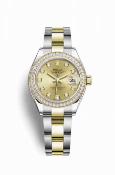 Réplique montre Rolex Datejust 28 Jaune Roles jaune 18 ct 279383RBR m279383rbr-0012