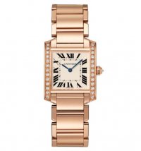 Replique Cartier Tank Francaise Moyen Or Rose & Diamants WJTA0023