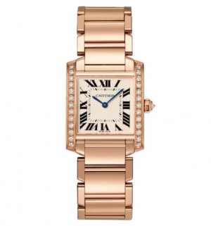 Replique Cartier Tank Francaise Moyen Or Rose & Diamants WJTA0023