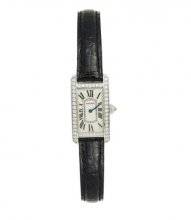 Copie de Cartier Tank Americaine 18k Blanc Or Diamants Alligator 19 mm WB707331